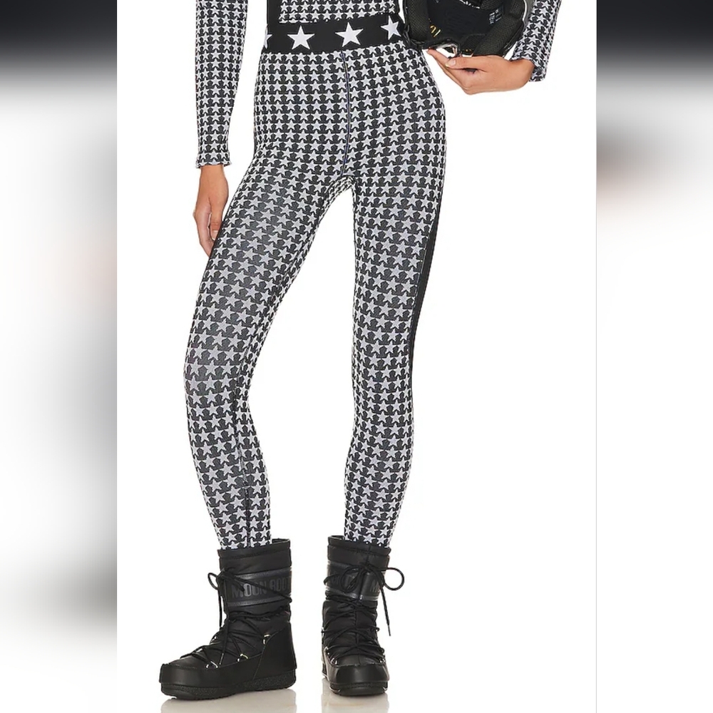 Goldbergh Celeste Baselayer Leggings Pant Black White Goldbergh Stars Base Layer